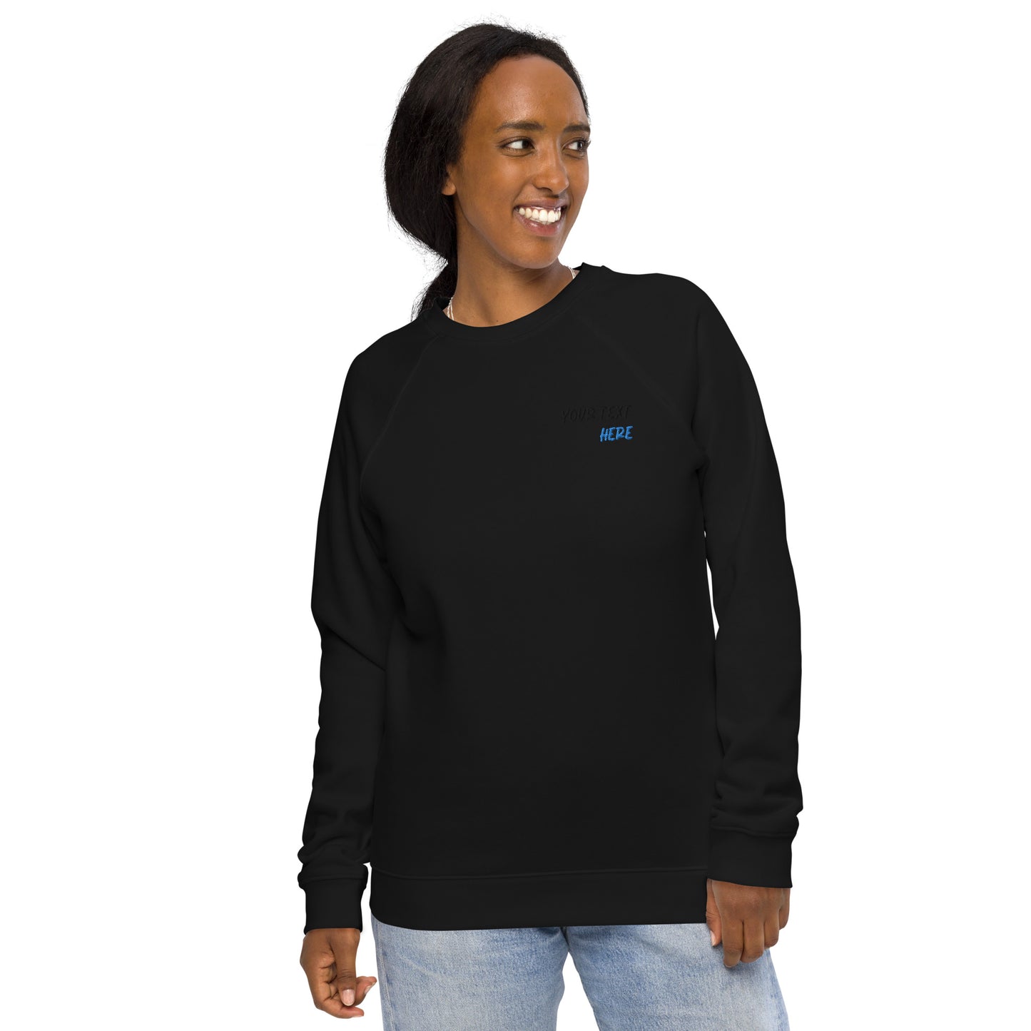 Unisex organic raglan sweatshirt