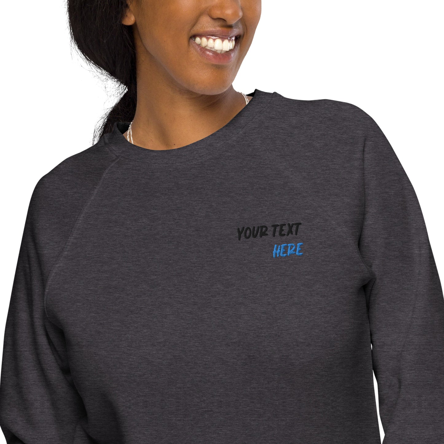 Unisex organic raglan sweatshirt