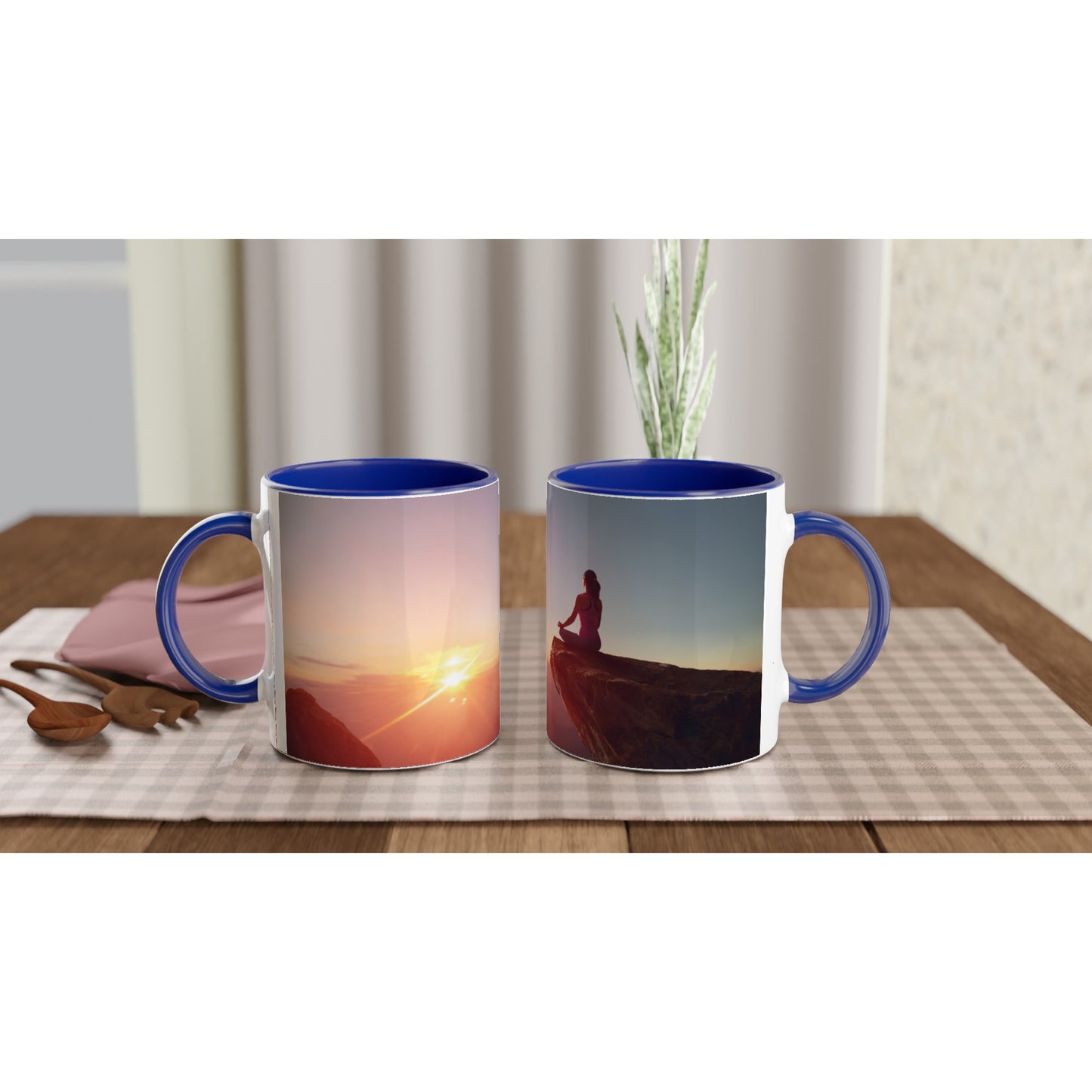 White 11oz Ceramic Mug with Color Inside