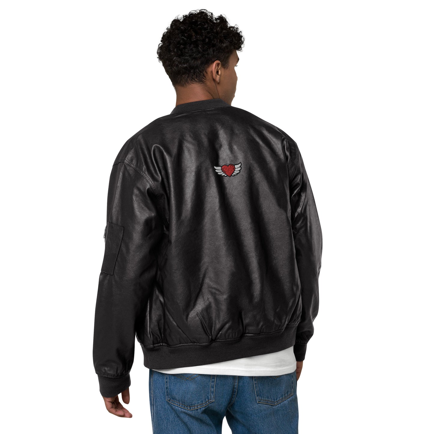 Leather Bomber Jacket Embroidery