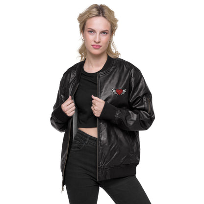 Leather Bomber Jacket Embroidery