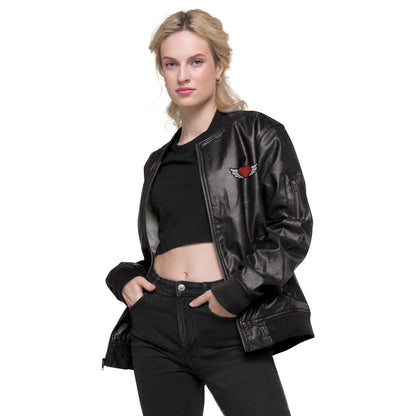 Leather Bomber Jacket Embroidery