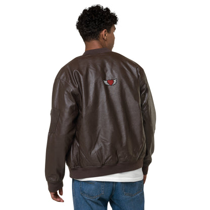 Leather Bomber Jacket Embroidery