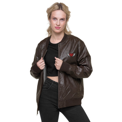 Leather Bomber Jacket Embroidery