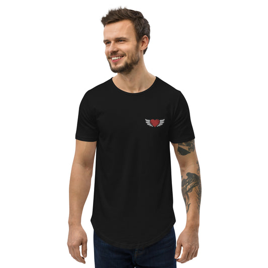 Men's Curved Hem T-Shirt Embroidery