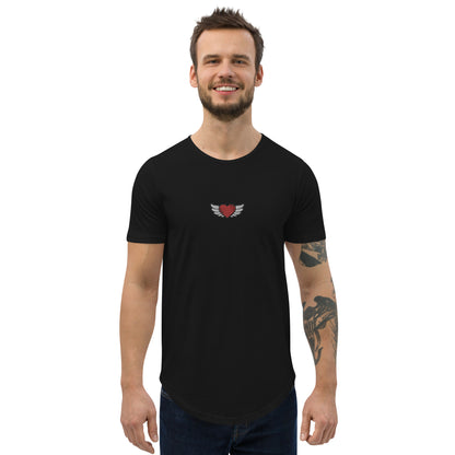 Men's Curved Hem T-Shirt Embroidery