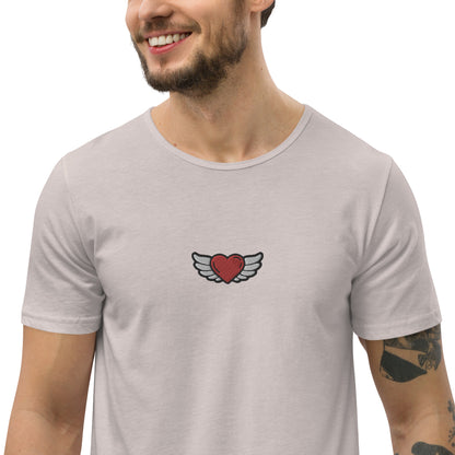 Men's Curved Hem T-Shirt Embroidery