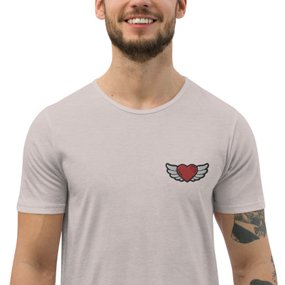 Men's Curved Hem T-Shirt Embroidery