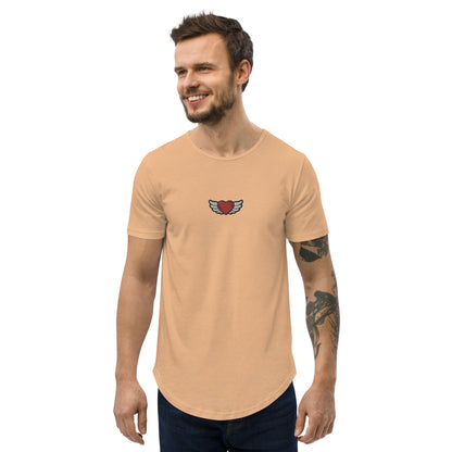 Men's Curved Hem T-Shirt Embroidery