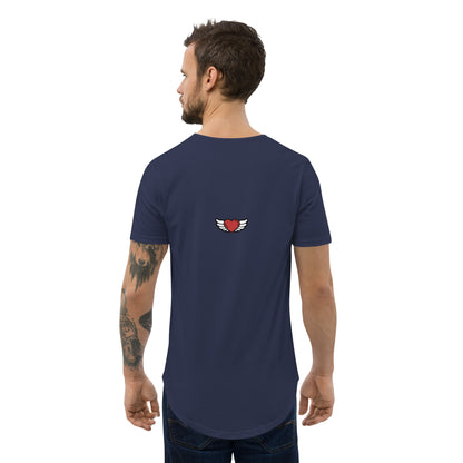 Men's Curved Hem T-Shirt Embroidery