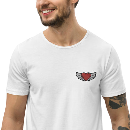 Men's Curved Hem T-Shirt Embroidery