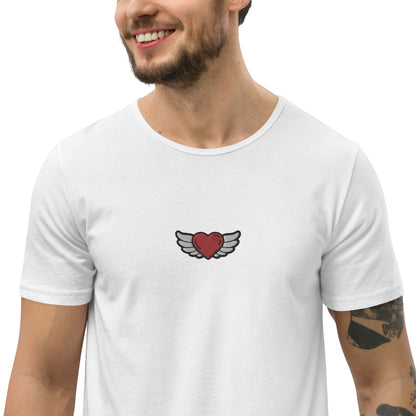 Men's Curved Hem T-Shirt Embroidery