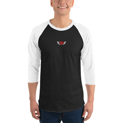 3/4 sleeve raglan shirt Embroidery