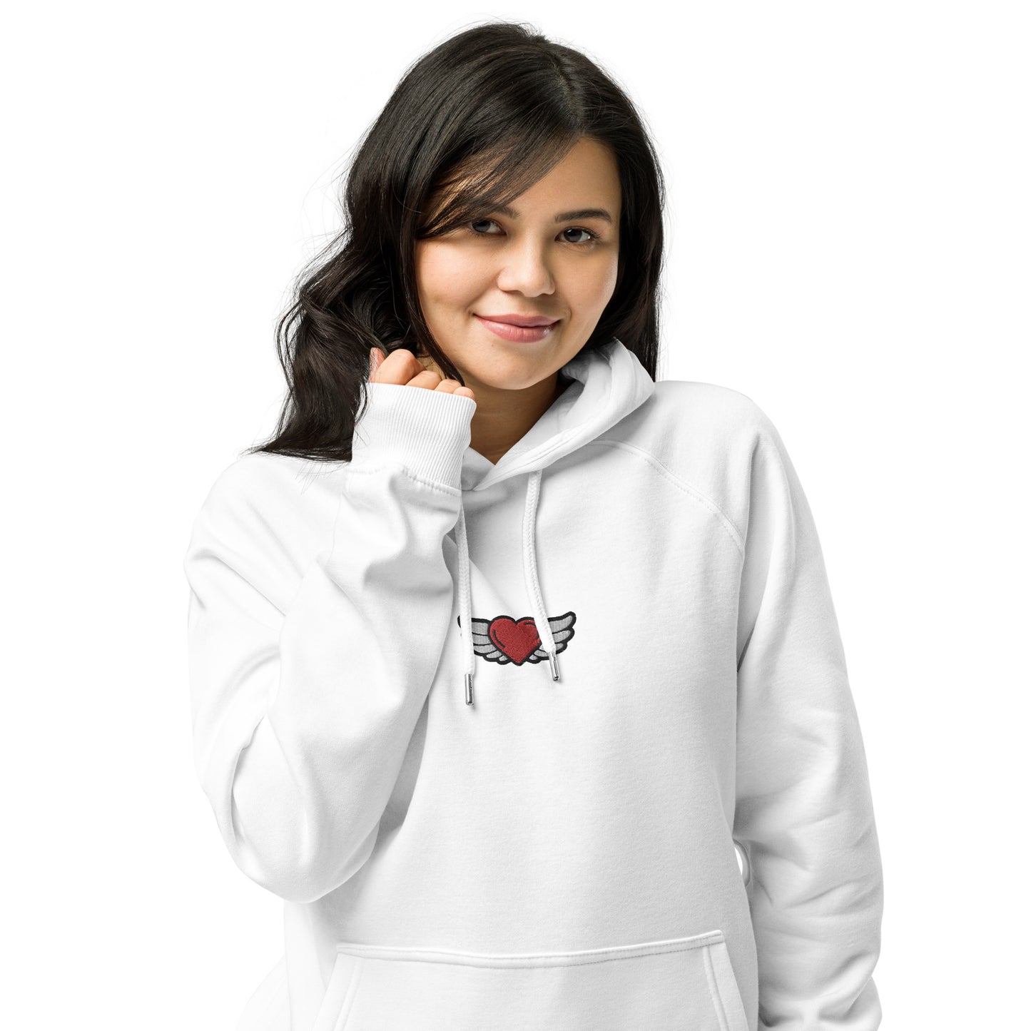 Unisex eco raglan hoodie Embroidery