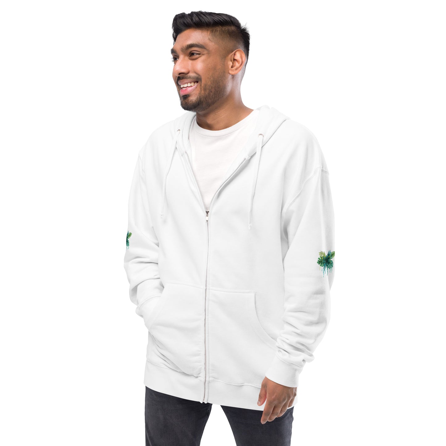 Unisex fleece zip up hoodie