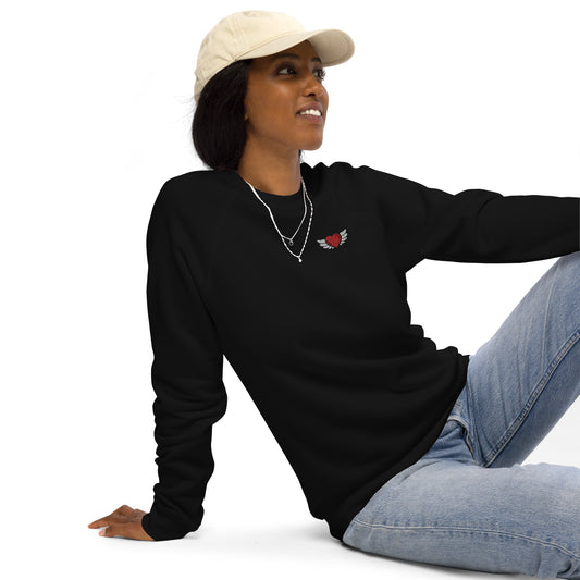 Unisex organic raglan sweatshirt Embroidery