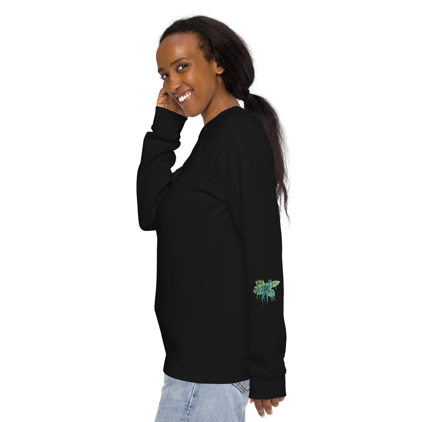 Unisex organic raglan sweatshirt