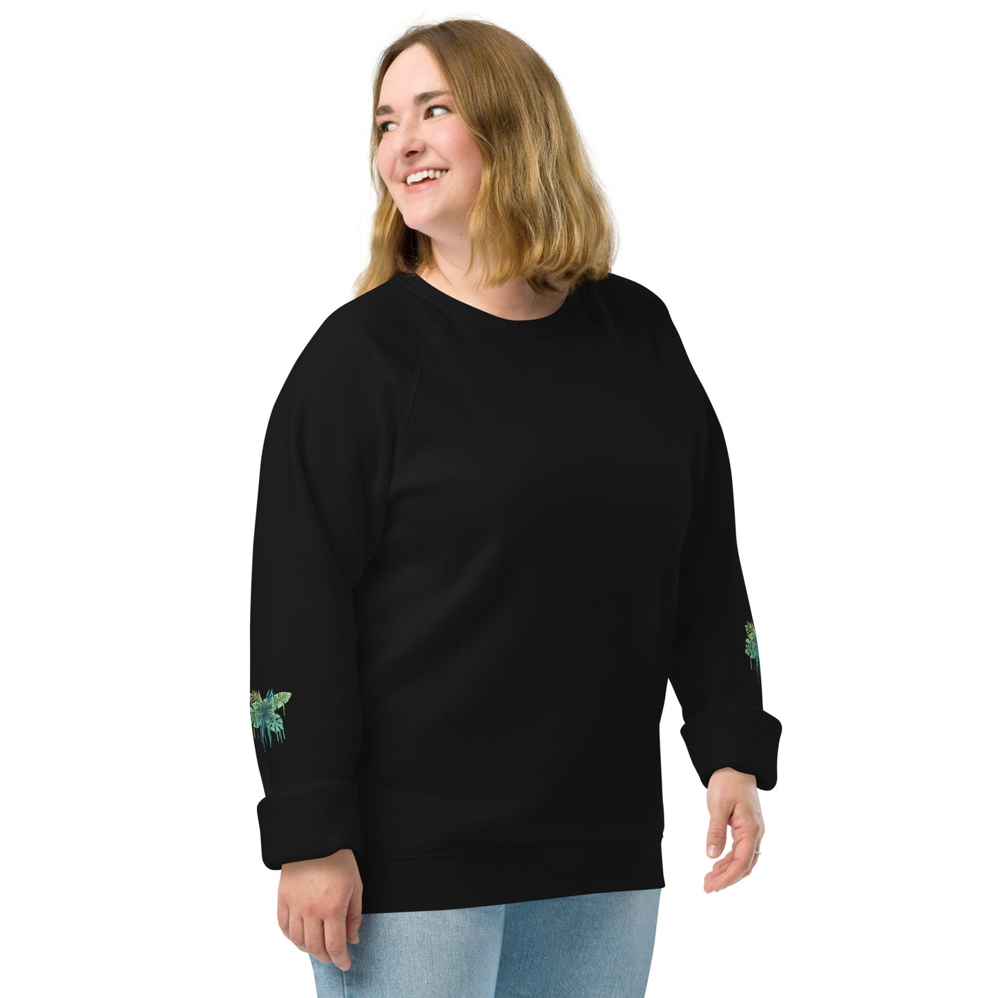 Unisex organic raglan sweatshirt