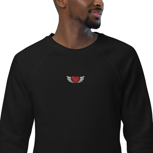 Unisex organic raglan sweatshirt Embroidery