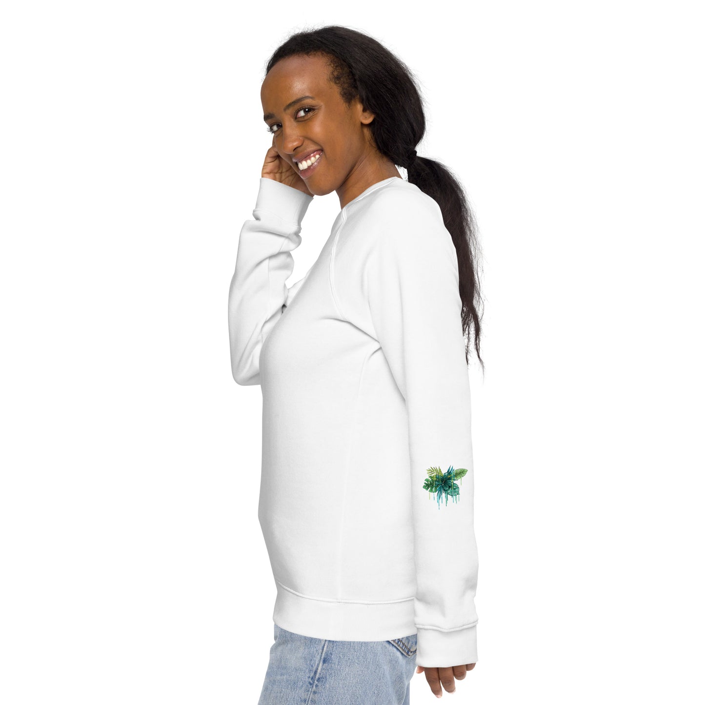 Unisex organic raglan sweatshirt