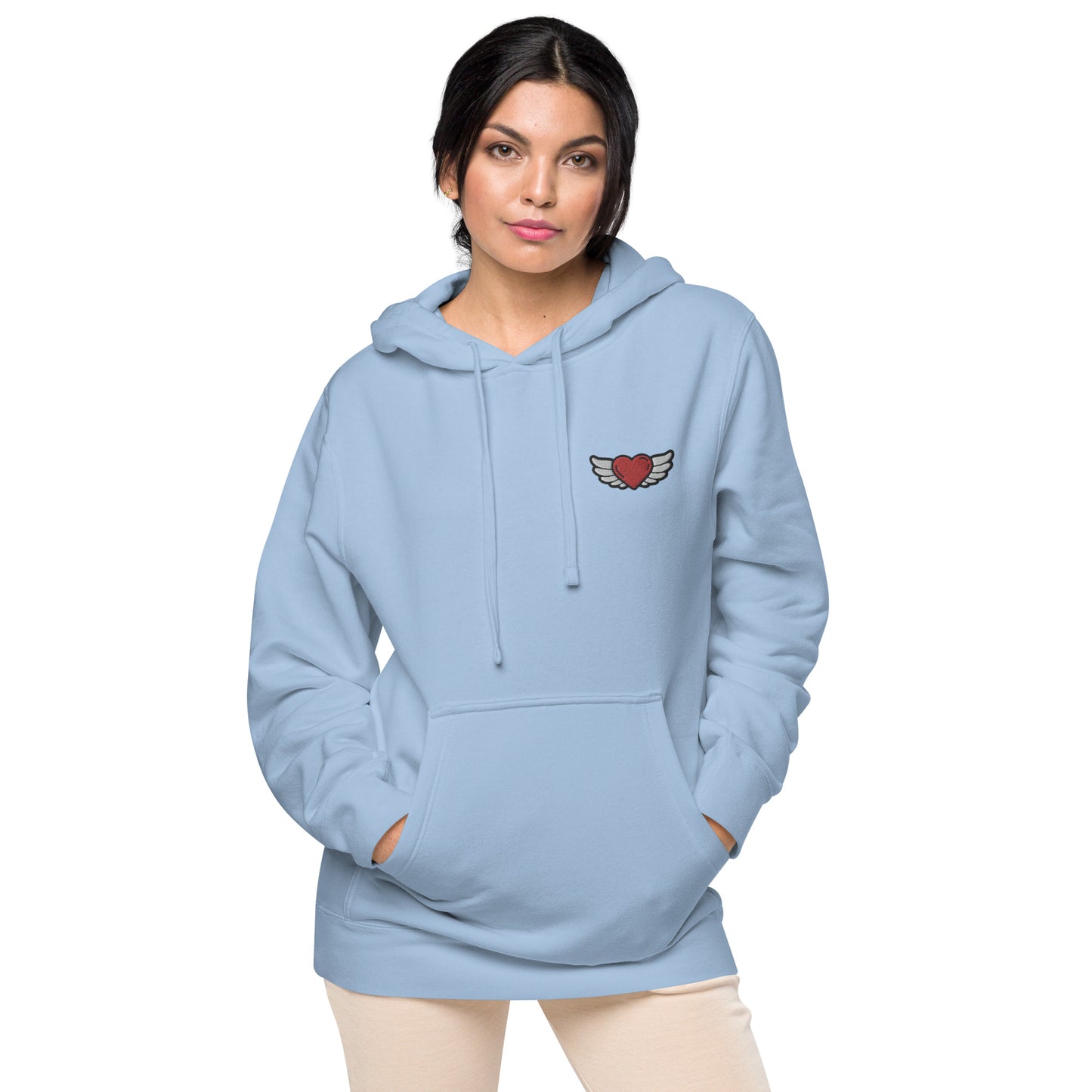 Unisex pigment-dyed hoodie Embroidery