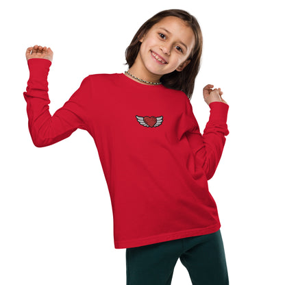 Youth long sleeve tee-Center chest Embridery