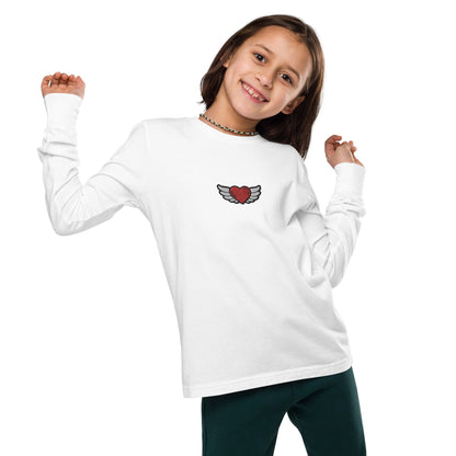 Youth long sleeve tee-Center chest Embridery