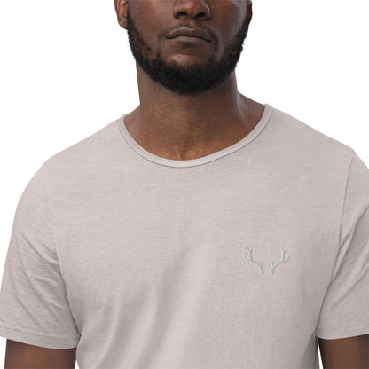 Men's Curved Hem T-Shirt (Embroidery)