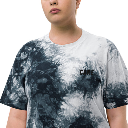 Oversized tie-dye t-shirt(Embroidery)