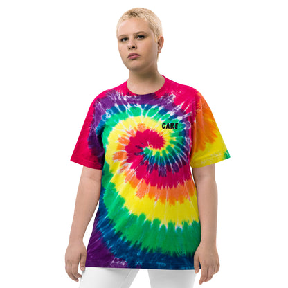 Oversized tie-dye t-shirt(Embroidery)