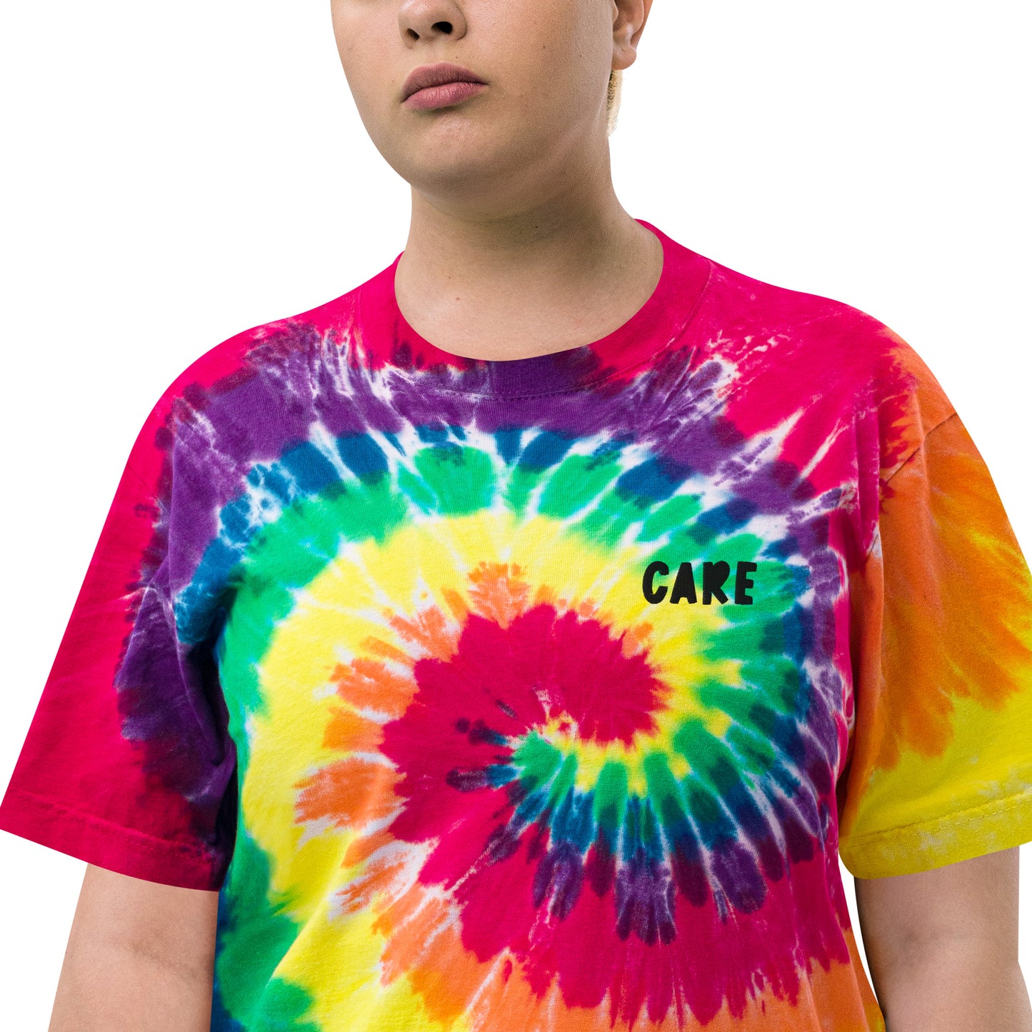 Oversized tie-dye t-shirt(Embroidery)