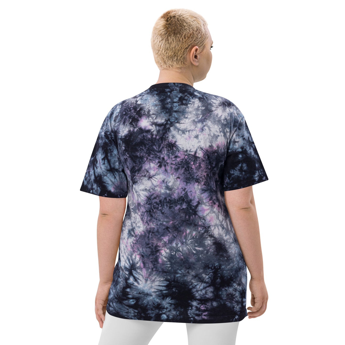 Oversized tie-dye t-shirt(Embroidery)