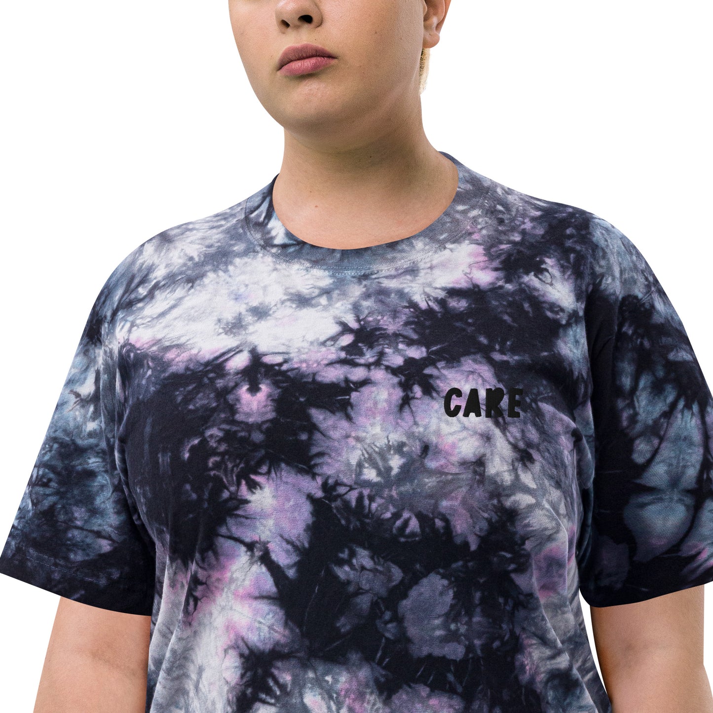 Oversized tie-dye t-shirt(Embroidery)