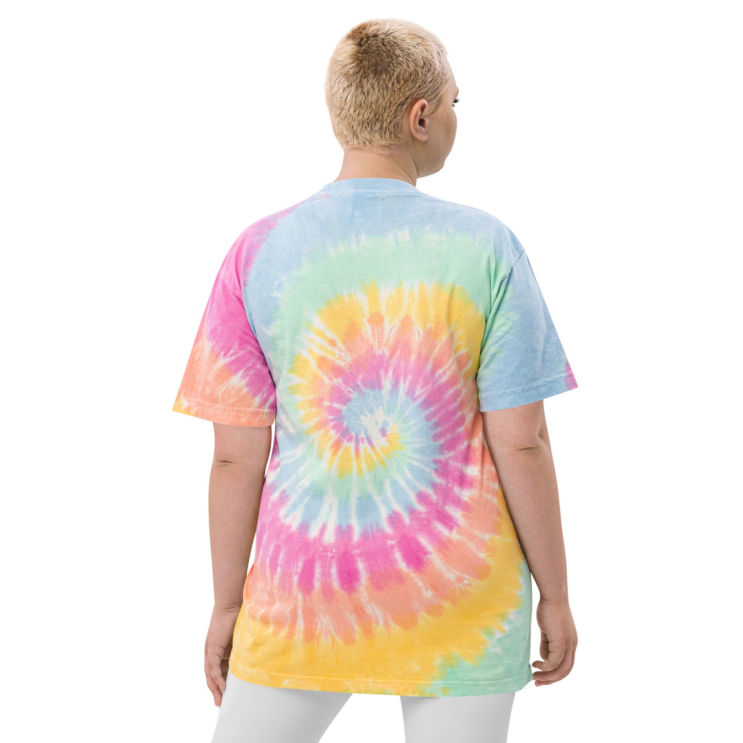 Oversized tie-dye t-shirt(Embroidery)