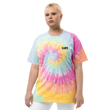 Oversized tie-dye t-shirt(Embroidery)