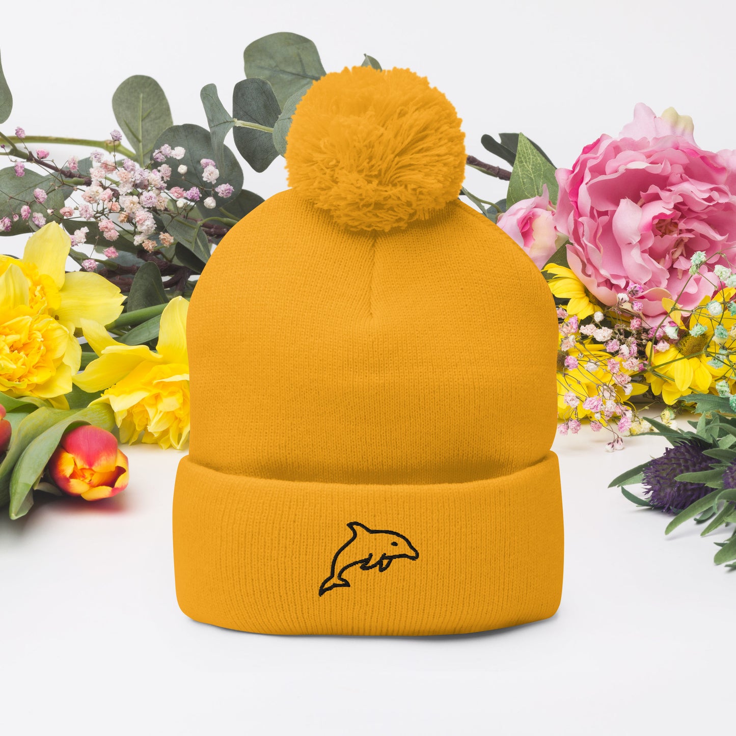 Pom-Pom Beanie (Embroidery)