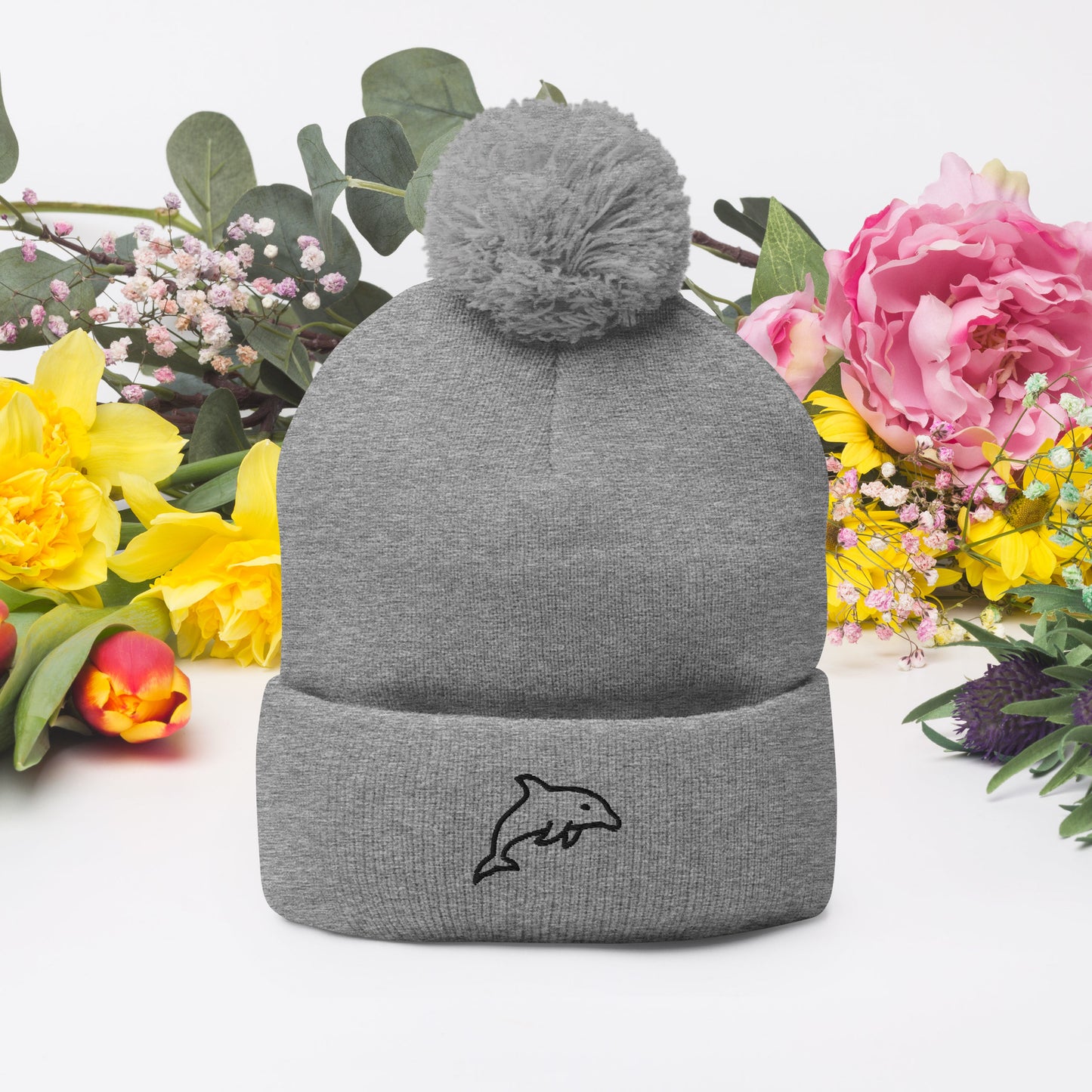 Pom-Pom Beanie (Embroidery)