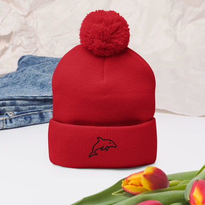 Pom-Pom Beanie (Embroidery)