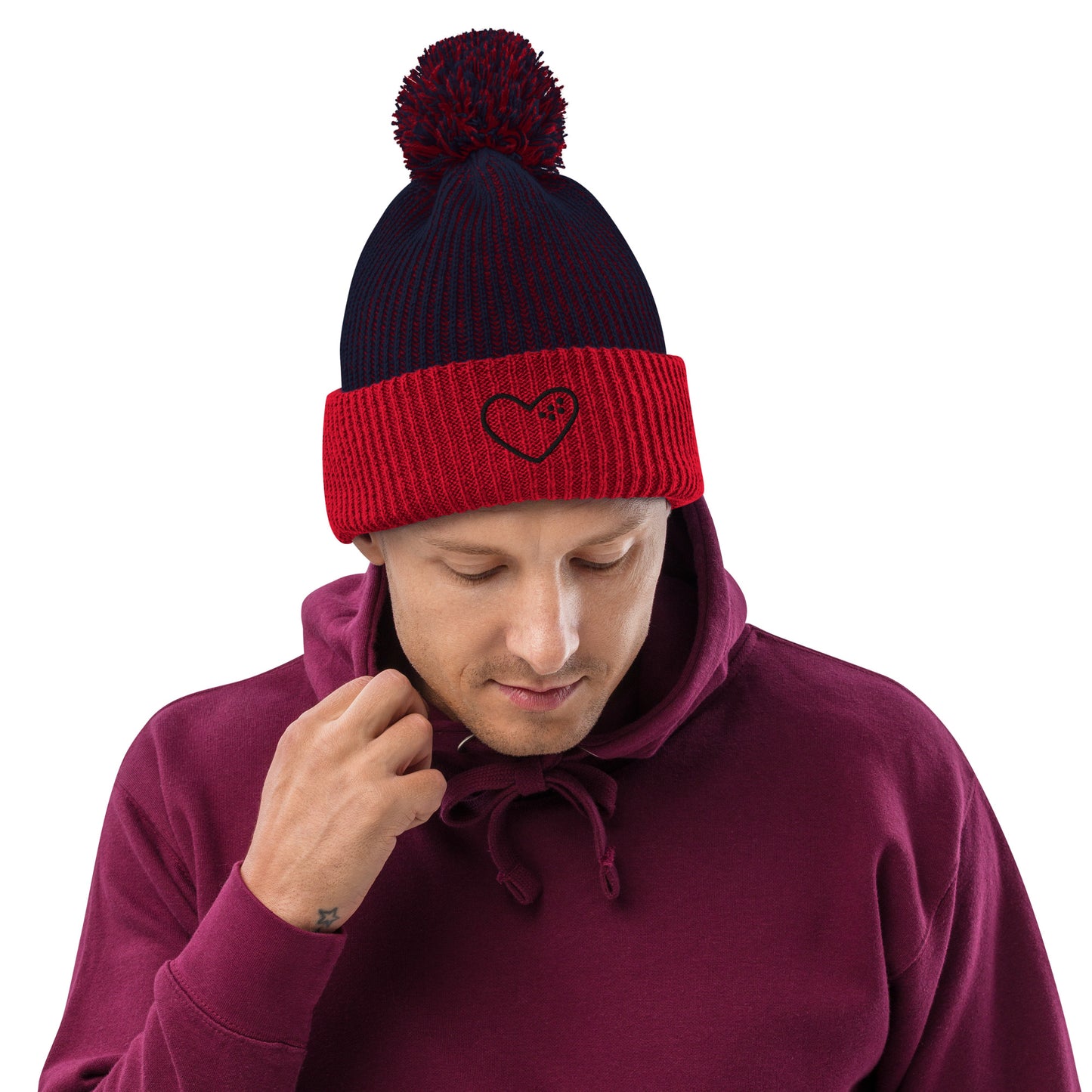 Pom-Pom Beanie (Embroidery)