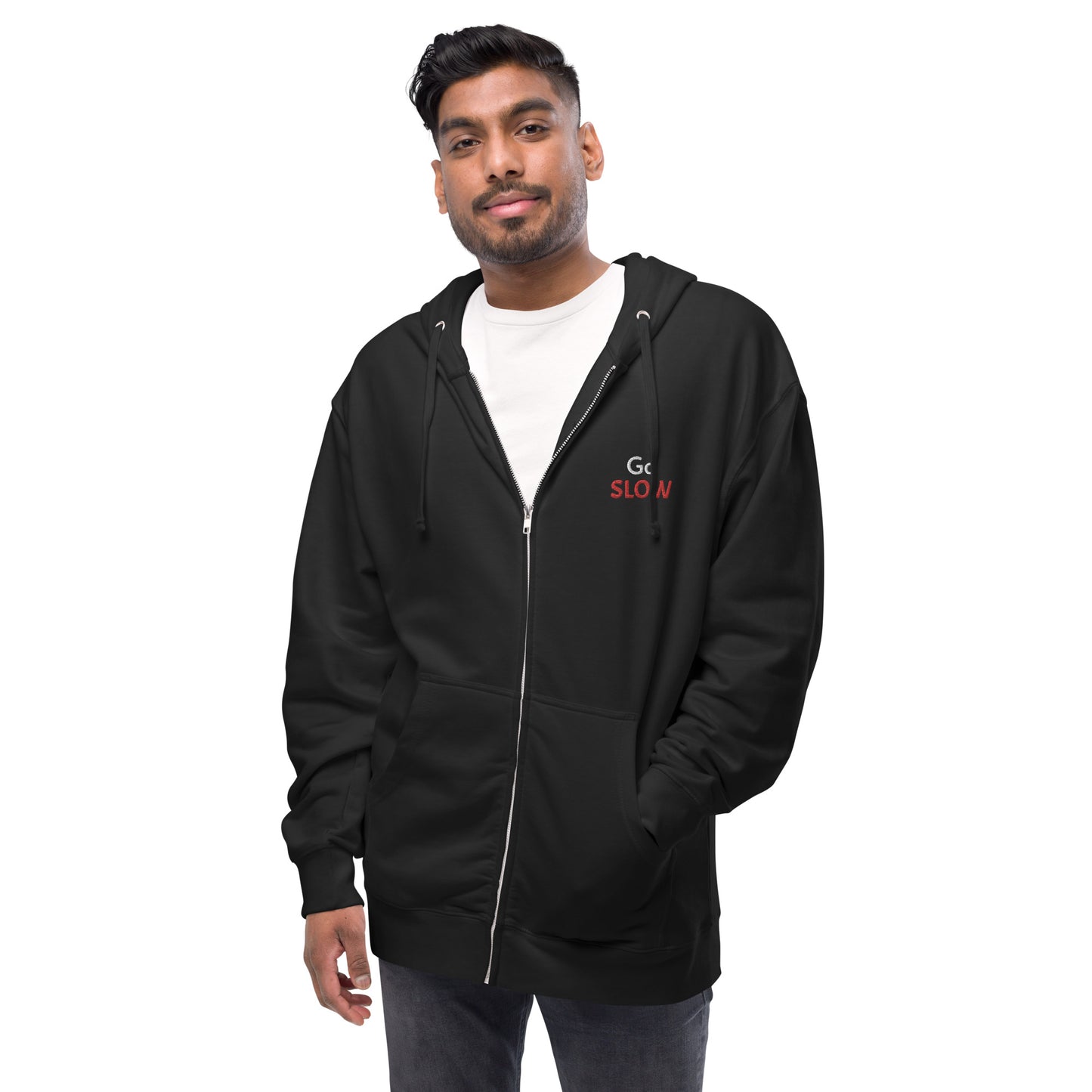 Unisex fleece zip up hoodie (Embroidery)