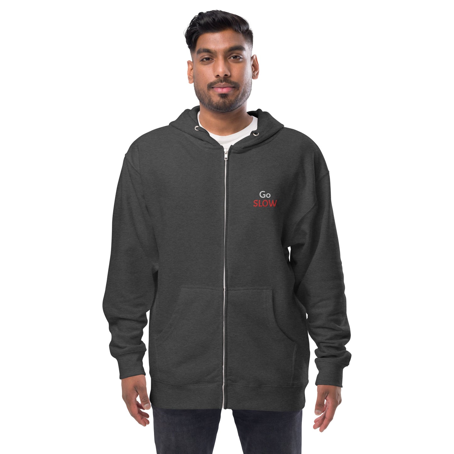 Unisex fleece zip up hoodie (Embroidery)