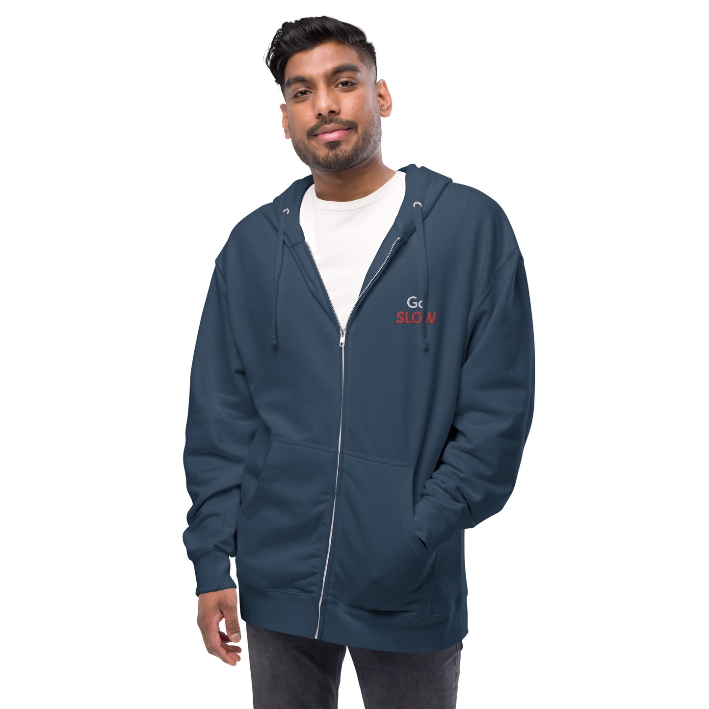 Unisex fleece zip up hoodie (Embroidery)