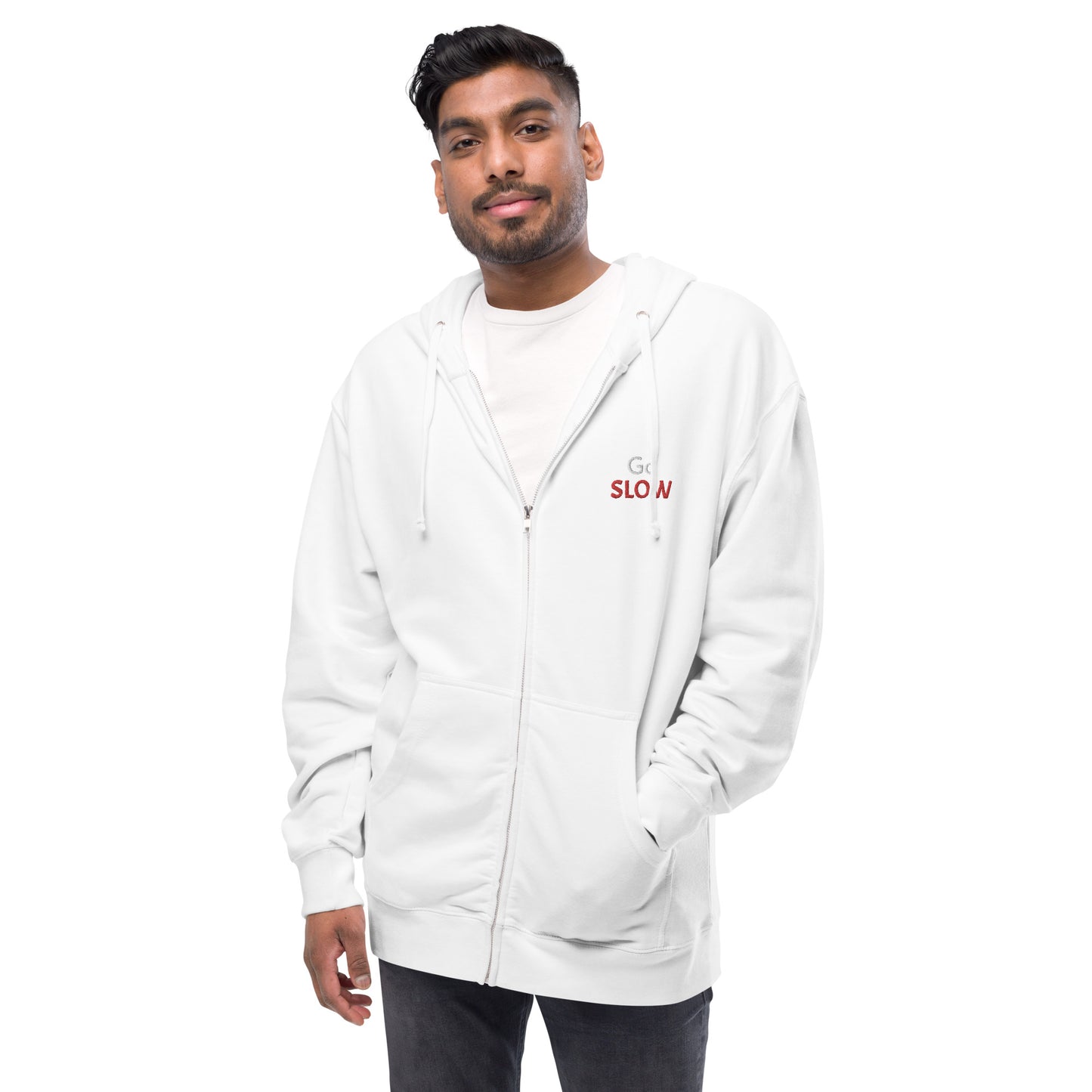 Unisex fleece zip up hoodie (Embroidery)