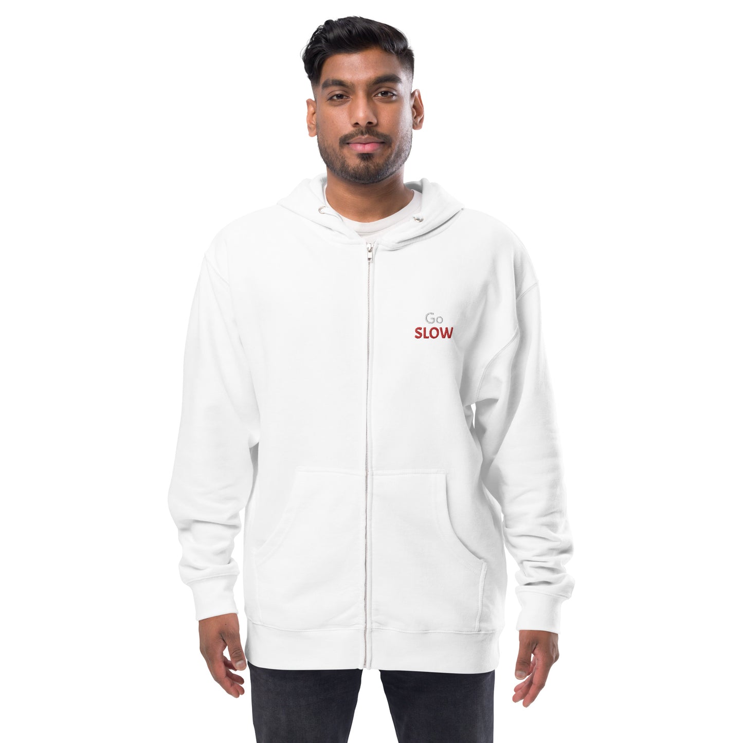 Unisex fleece zip up hoodie (Embroidery)