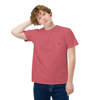 Unisex garment-dyed pocket t-shirt