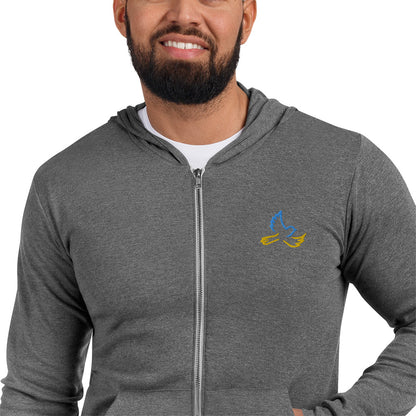 Unisex Lightweight Zip Hoodie (Embroidery)